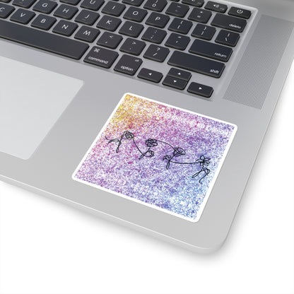BTS Love Yourself : Her Multicolor Gradient Watercolor Painting - Square Stickers