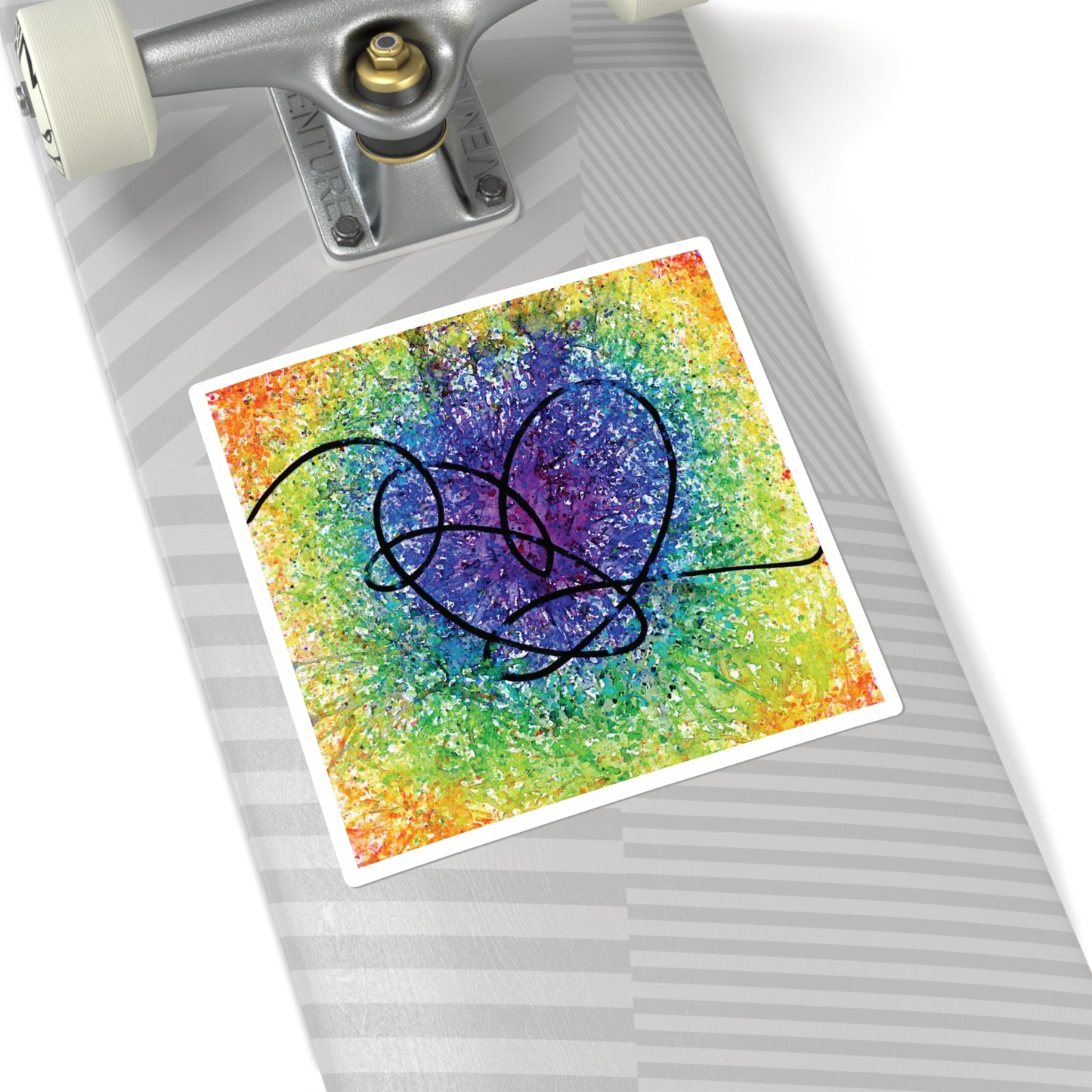 BTS Love Yourself : Answer Rainbow Gradient Watercolor Painting - Square Stickers