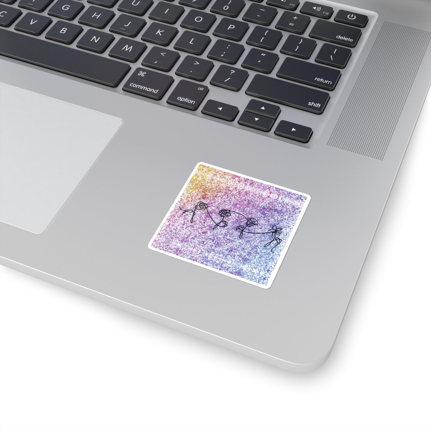 BTS Love Yourself : Her Multicolor Gradient Watercolor Painting - Square Stickers