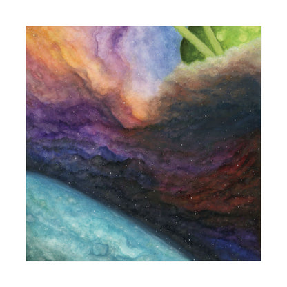 Traveling Through Uncharted Galaxies Watercolor Painting - Textured Watercolor Matte Posters