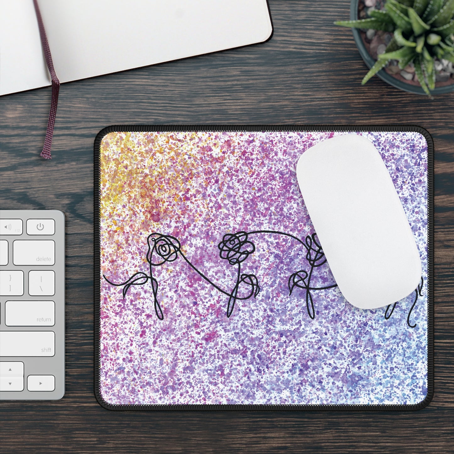 BTS Love Yourself : Her Multicolor Gradient Gradient Watercolor Painting - Gaming Mouse Pad