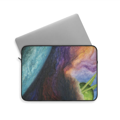 Traveling Through Uncharted Galaxies Watercolor Painting - Plush Fleece Interior Laptop Sleeve