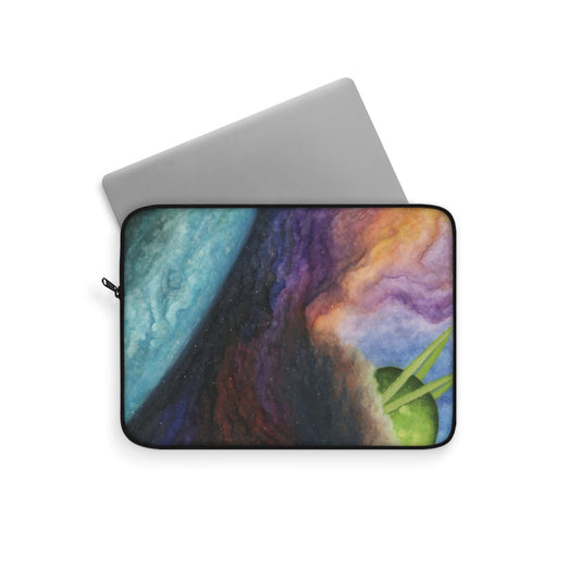 Traveling Through Uncharted Galaxies Watercolor Painting - Plush Fleece Interior Laptop Sleeve
