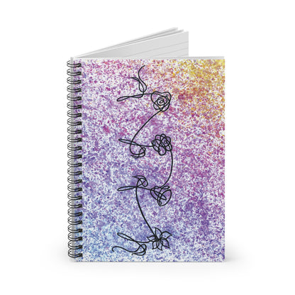 BTS Love Yourself : Her Multicolor Gradient Watercolor Painting - Spiral Notebook - Ruled Line (Version 2)