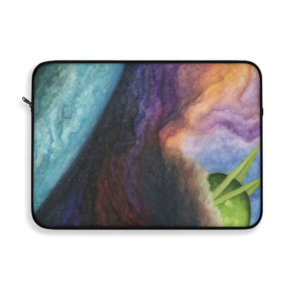 Traveling Through Uncharted Galaxies Watercolor Painting - Plush Fleece Interior Laptop Sleeve