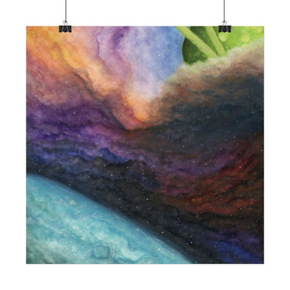 Traveling Through Uncharted Galaxies Watercolor Painting - Textured Watercolor Matte Posters