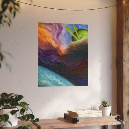 Traveling Through Uncharted Galaxies Watercolor Painting - Textured Watercolor Matte Posters
