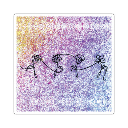 BTS Love Yourself : Her Multicolor Gradient Watercolor Painting - Square Stickers