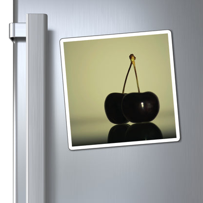 Dark Mirrored Cherries Food Photography - Magnets