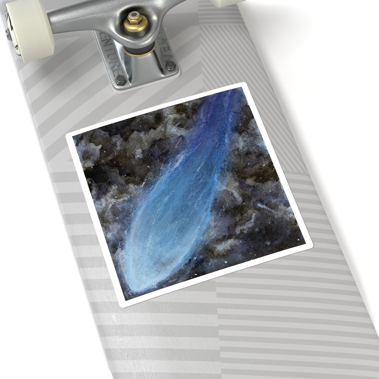 Shooting Through Space Watercolor Painting - Square Stickers