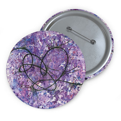BTS Love Yourself : Answer Watercolor Painting - Glossy Metal Pin Buttons (3 Sizes)