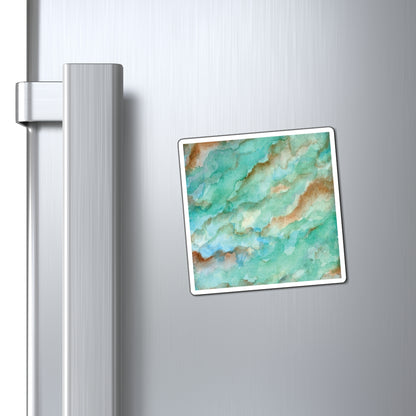 Aqua Shimmer Watercolor Painting - Magnets