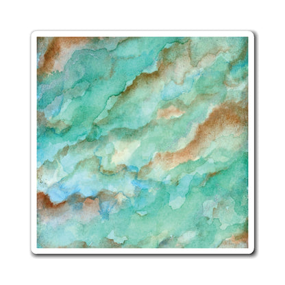 Aqua Shimmer Watercolor Painting - Magnets