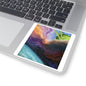 Traveling Through Uncharted Galaxies Watercolor Painting - Square Stickers