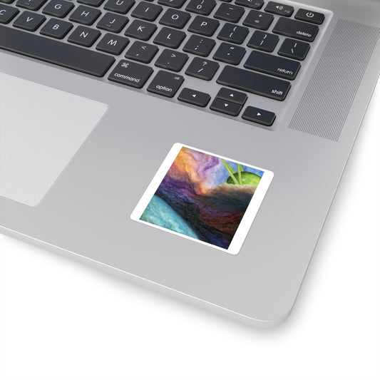 Traveling Through Uncharted Galaxies Watercolor Painting - Square Stickers