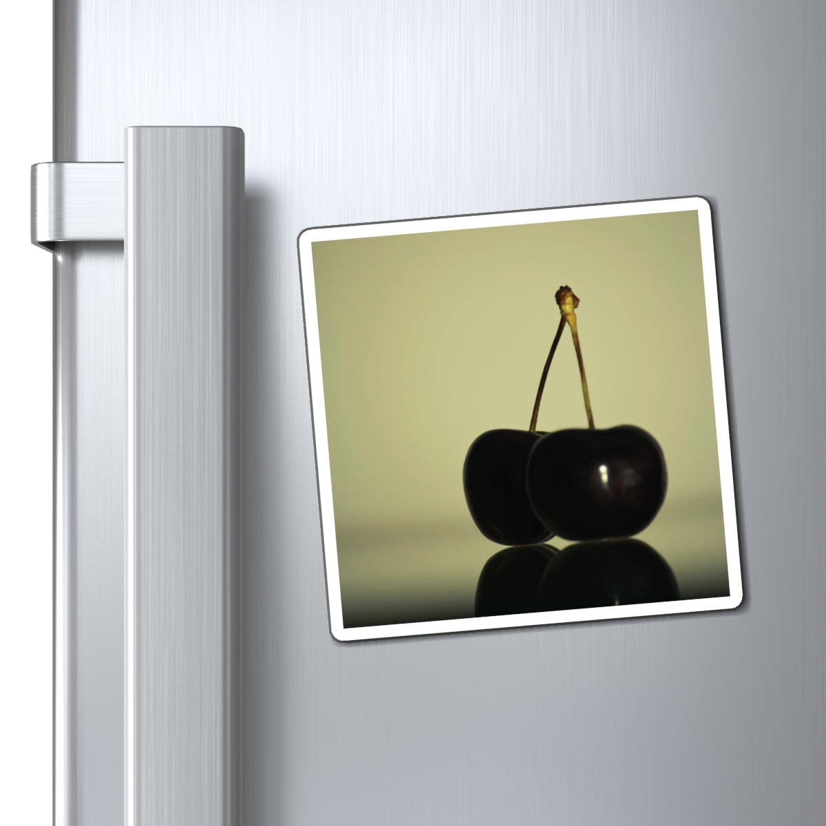Dark Mirrored Cherries Food Photography - Magnets