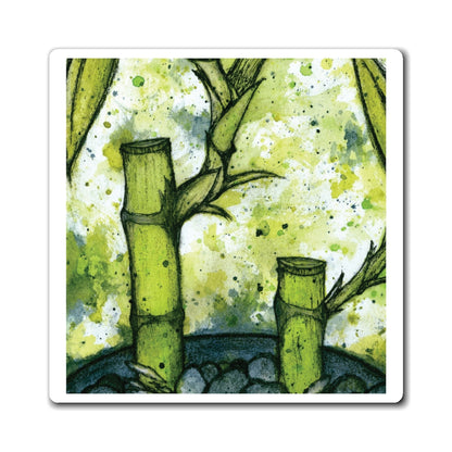 Bright Bamboo Watercolor Painting - Magnets