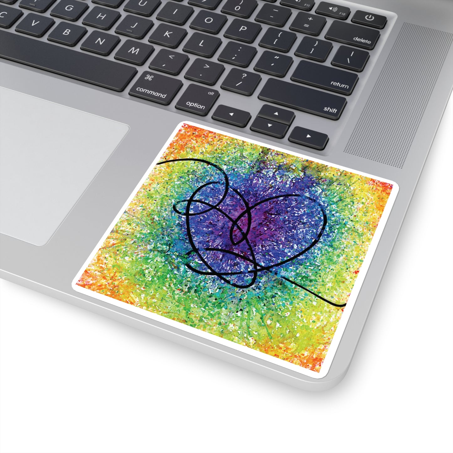 BTS Love Yourself : Answer Rainbow Gradient Watercolor Painting - Square Stickers