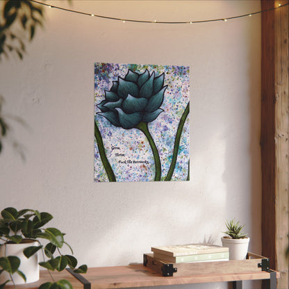 Grow. Thrive. F*ck The Patriarchy. Lotus Watercolor Painting - Textured Watercolor Matte Posters