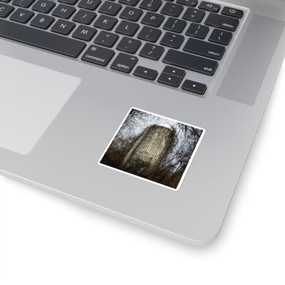 Abandoned & Overgrown Silo Photography - Square Stickers