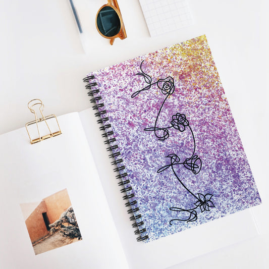 BTS Love Yourself : Her Multicolor Gradient Watercolor Painting - Spiral Notebook - Ruled Line (Version 2)