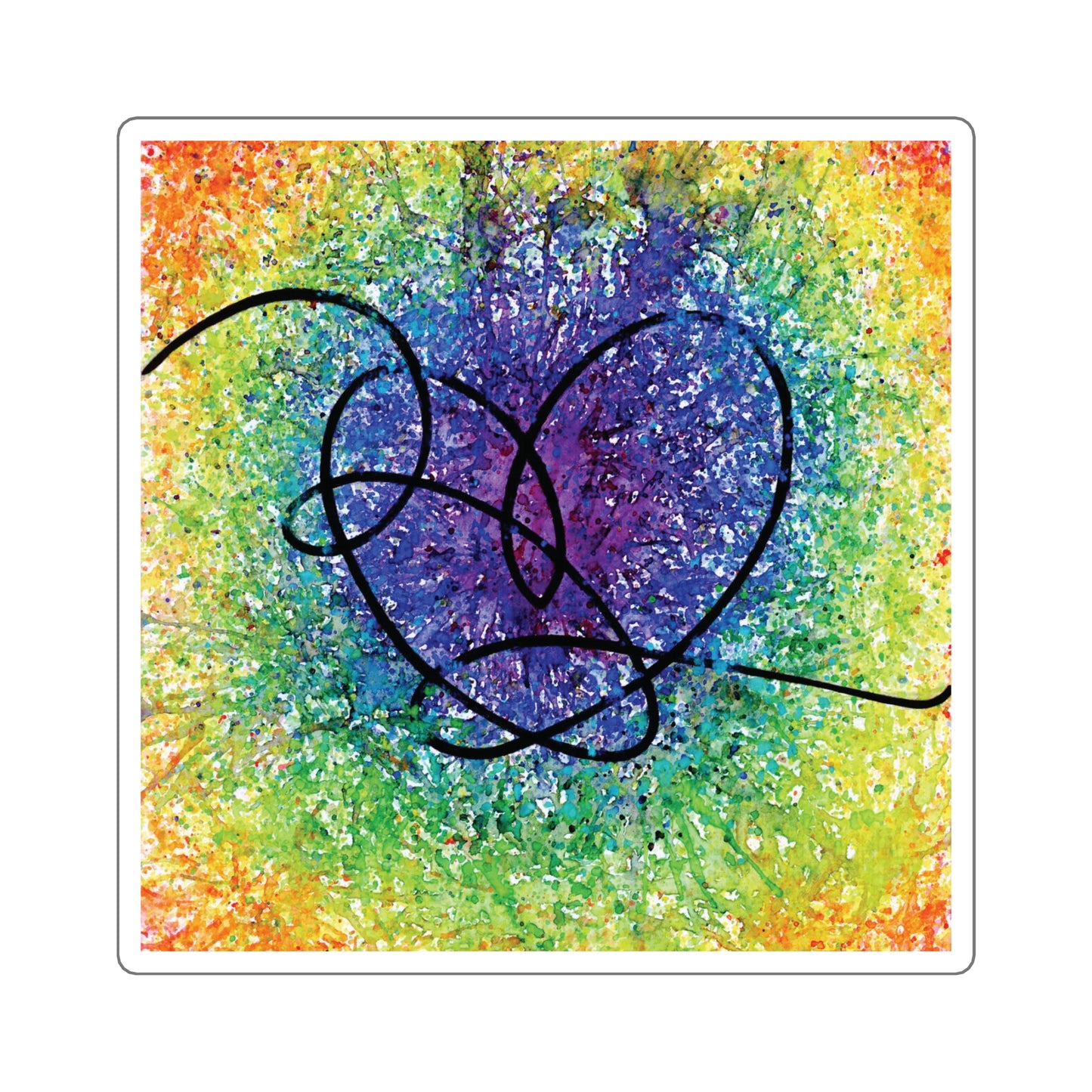 BTS Love Yourself : Answer Rainbow Gradient Watercolor Painting - Square Stickers