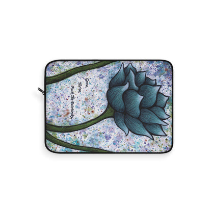 Grow. Thrive. F*ck The Patriarchy. Lotus Watercolor Painting - Plush Fleece Interior Laptop Sleeve