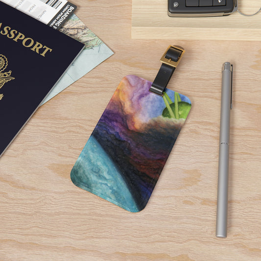 Traveling Through Uncharted Galaxies Watercolor Painting - Acrylic Luggage Tag