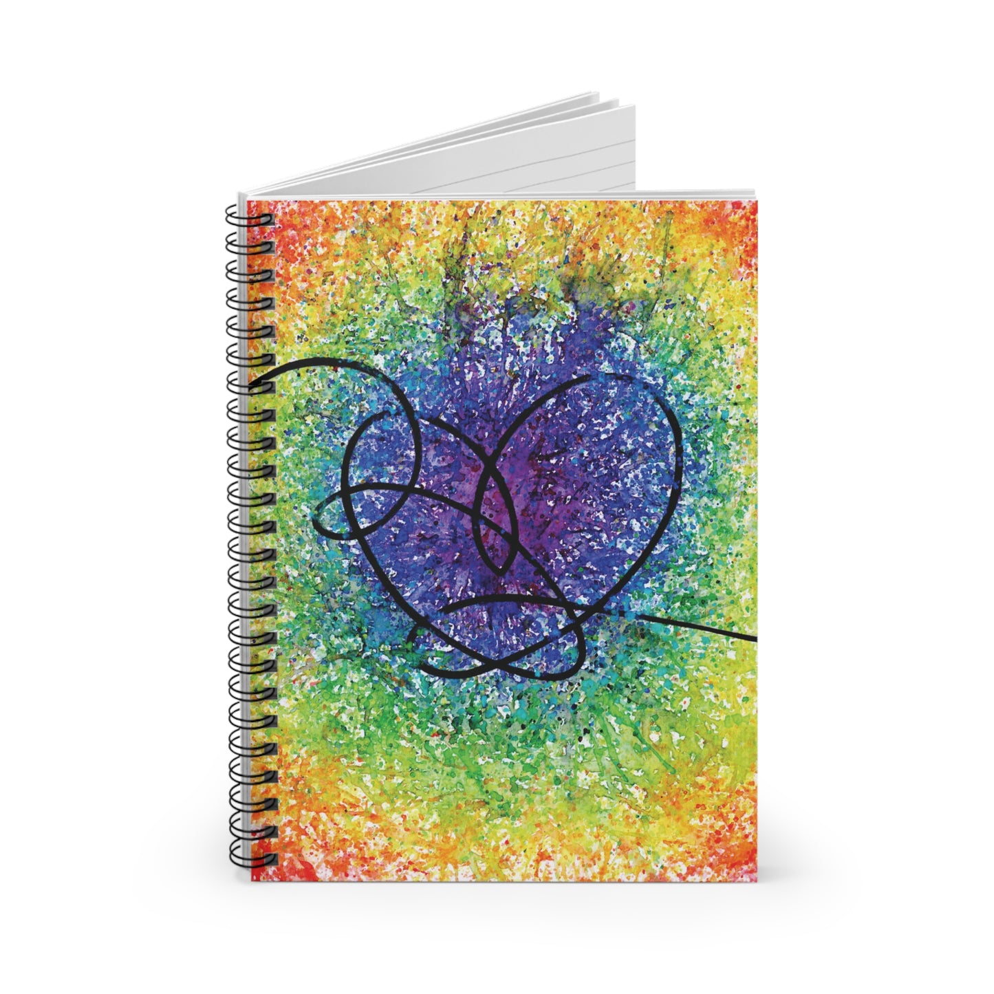 BTS Love Yourself : Answer Rainbow Gradient Watercolor Painting - Spiral Notebook - Ruled Line