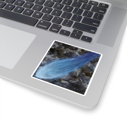 Shooting Through Space Watercolor Painting - Square Stickers