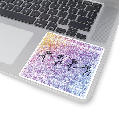 BTS Love Yourself : Her Multicolor Gradient Watercolor Painting - Square Stickers