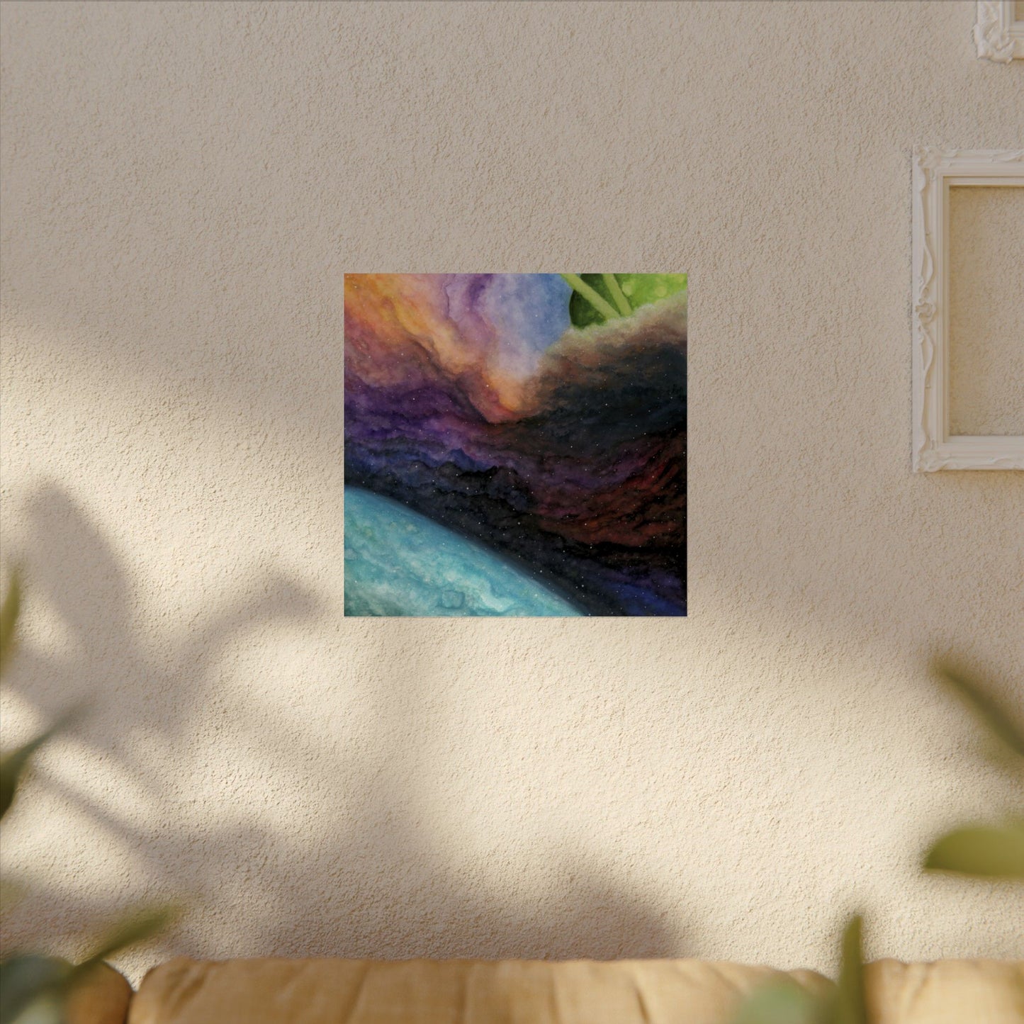 Traveling Through Uncharted Galaxies Watercolor Painting - Textured Watercolor Matte Posters