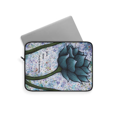 Grow. Thrive. F*ck The Patriarchy. Lotus Watercolor Painting - Plush Fleece Interior Laptop Sleeve