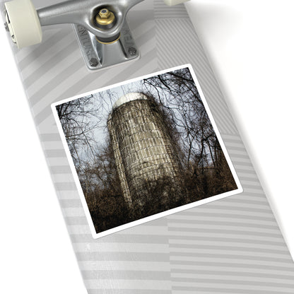 Abandoned & Overgrown Silo Photography - Square Stickers