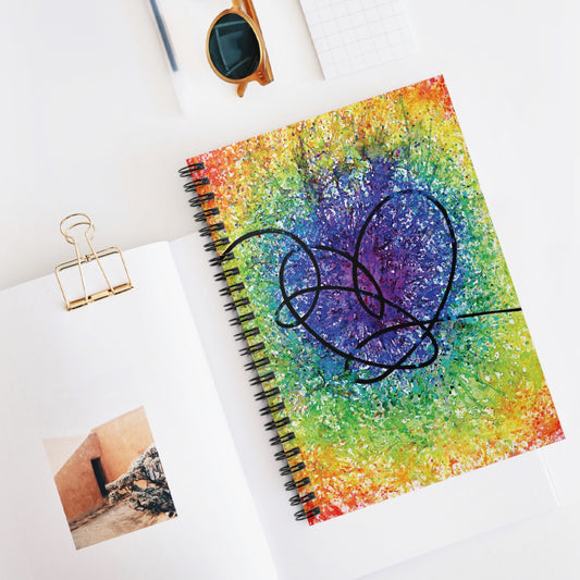 BTS Love Yourself : Answer Rainbow Gradient Watercolor Painting - Spiral Notebook - Ruled Line