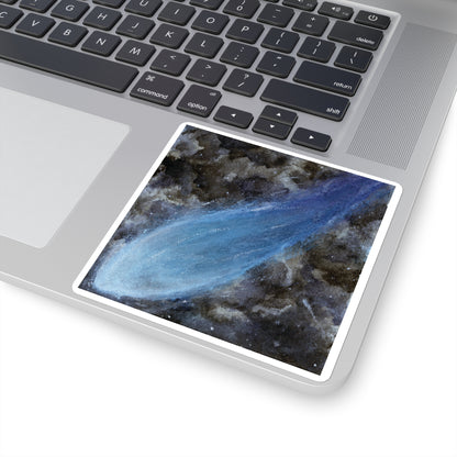 Shooting Through Space Watercolor Painting - Square Stickers