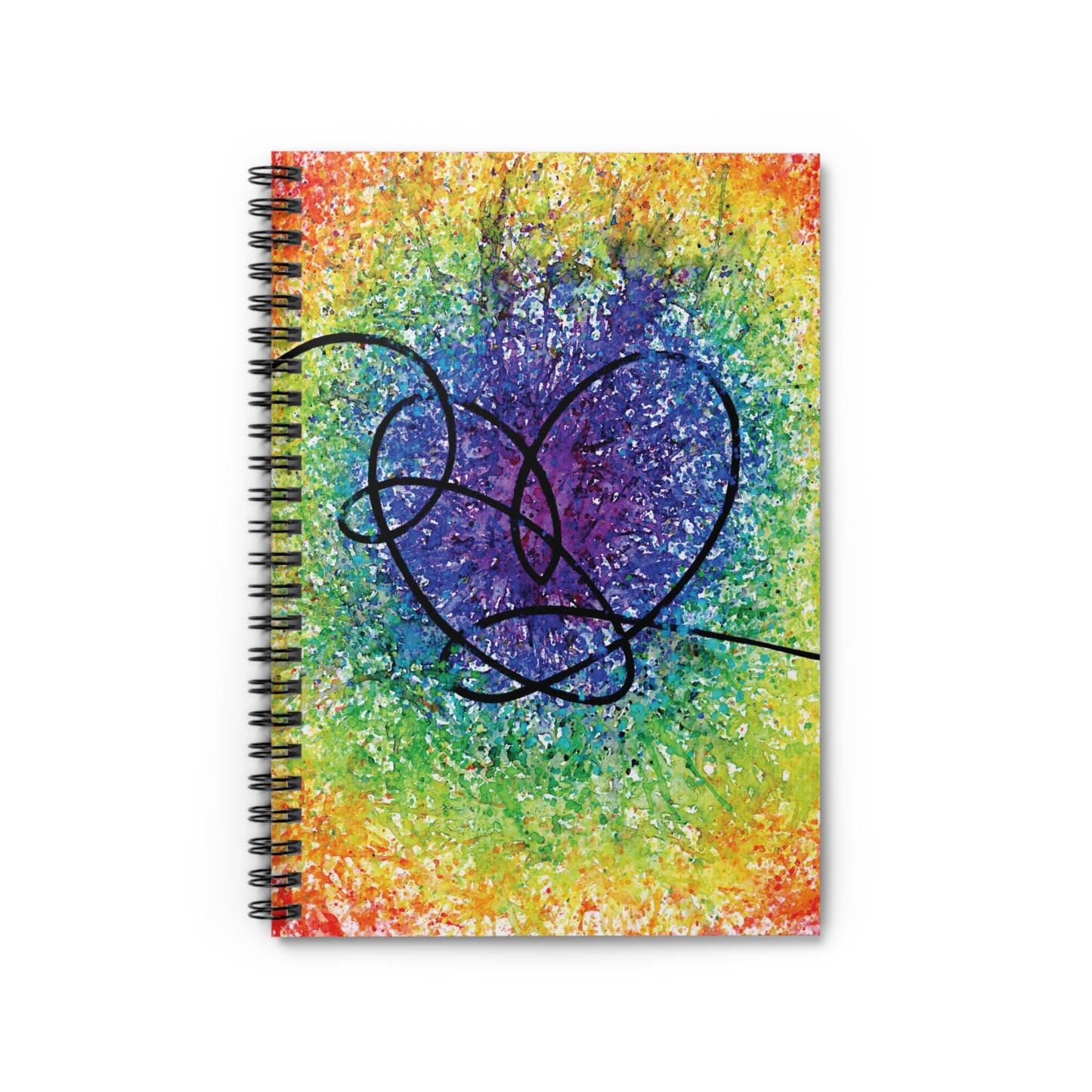 BTS Love Yourself : Answer Rainbow Gradient Watercolor Painting - Spiral Notebook - Ruled Line