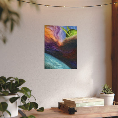 Traveling Through Uncharted Galaxies Watercolor Painting - Textured Watercolor Matte Posters
