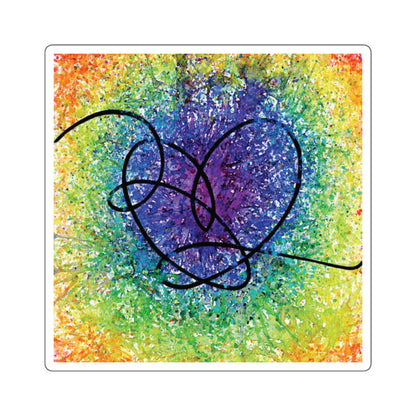 BTS Love Yourself : Answer Rainbow Gradient Watercolor Painting - Square Stickers