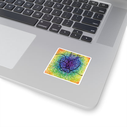 BTS Love Yourself : Answer Rainbow Gradient Watercolor Painting - Square Stickers