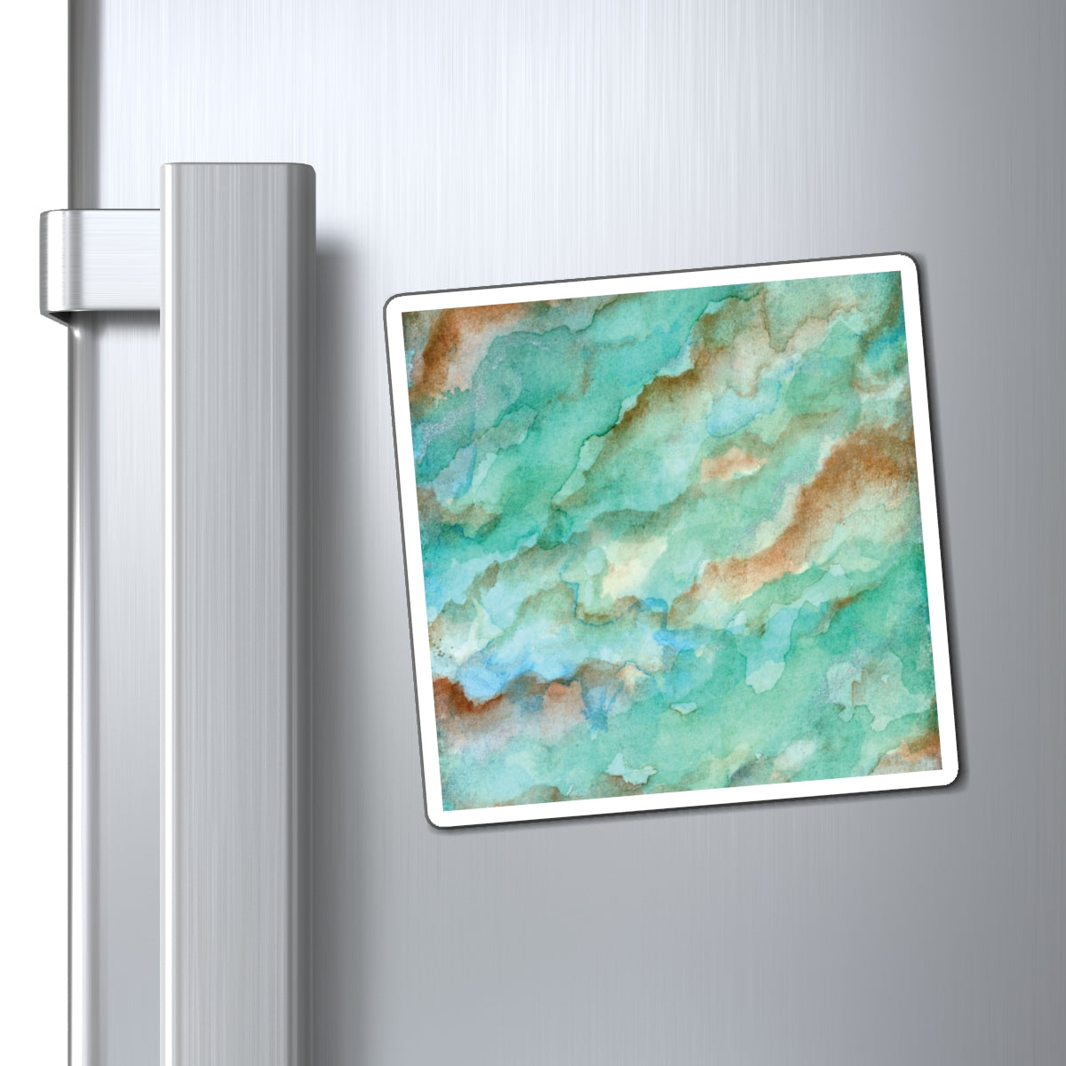 Aqua Shimmer Watercolor Painting - Magnets