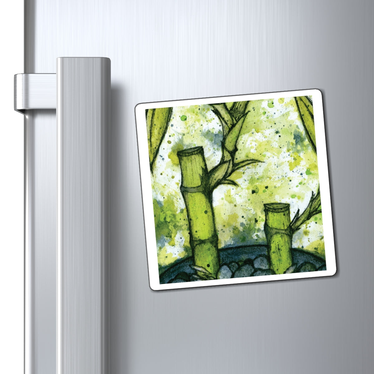 Bright Bamboo Watercolor Painting - Magnets