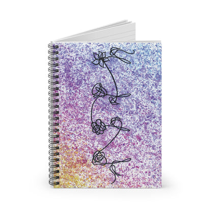 BTS Love Yourself : Her Multicolor Gradient Watercolor Painting - Spiral Notebook - Ruled Line (Version 1 )