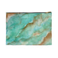 Tropical Aqua Shimmer Marbled Watercolor Painting - Zipper Closure Accessory Pouch (2 Sizes)