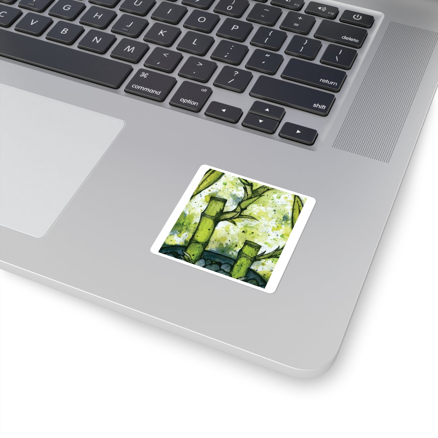 Bright Bamboo Watercolor Painting - Square Stickers