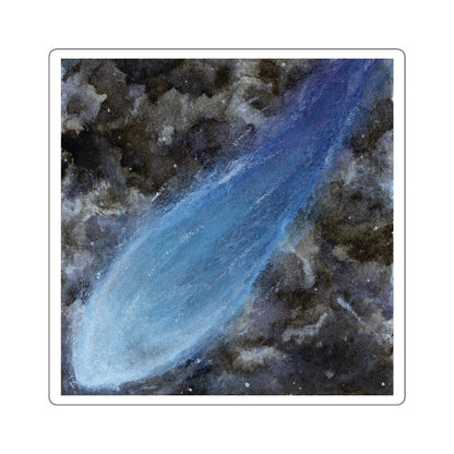 Shooting Through Space Watercolor Painting - Square Stickers