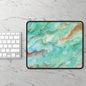 Tropical Aqua Shimmer Marbled Watercolor Painting - Gaming Mouse Pad