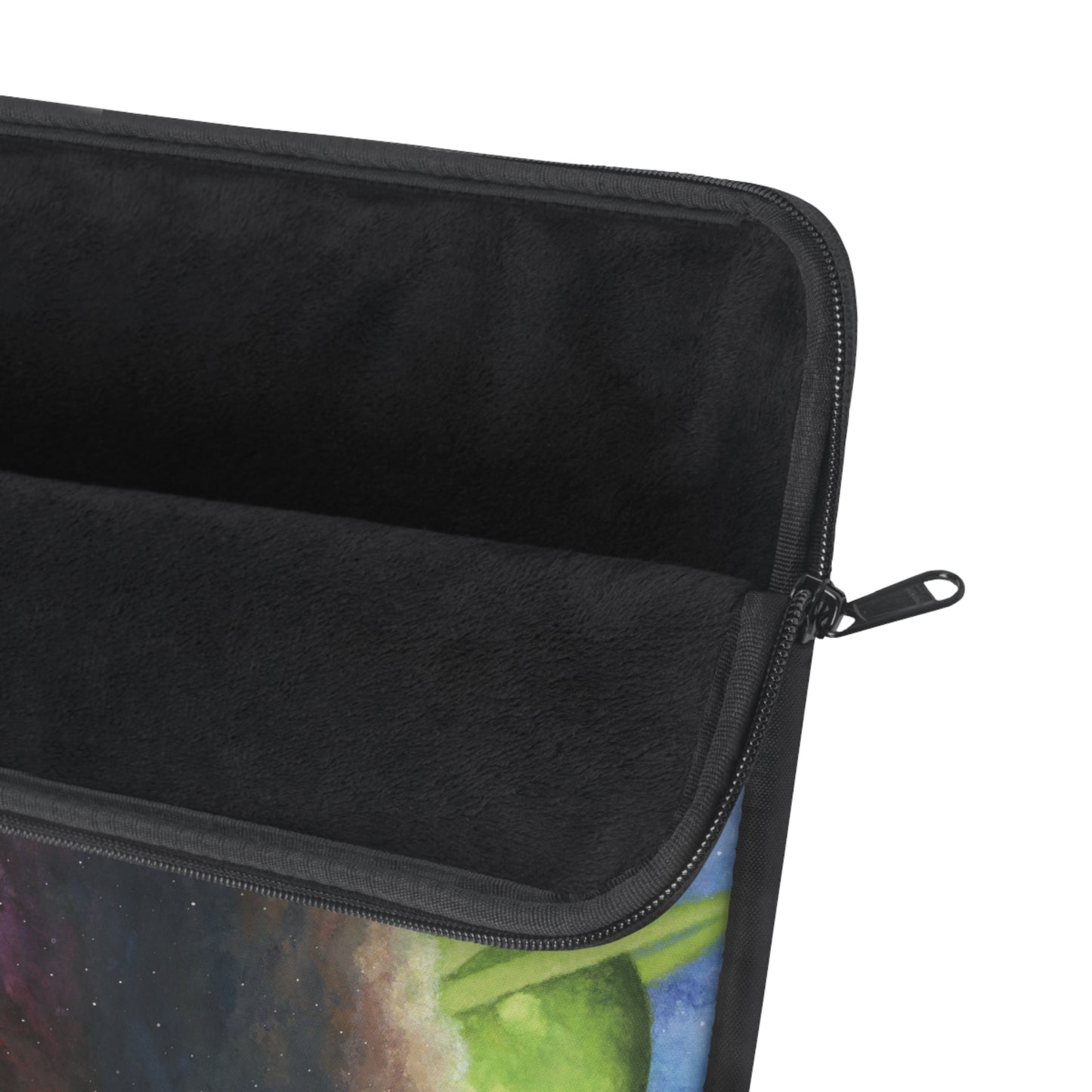 Traveling Through Uncharted Galaxies Watercolor Painting - Plush Fleece Interior Laptop Sleeve