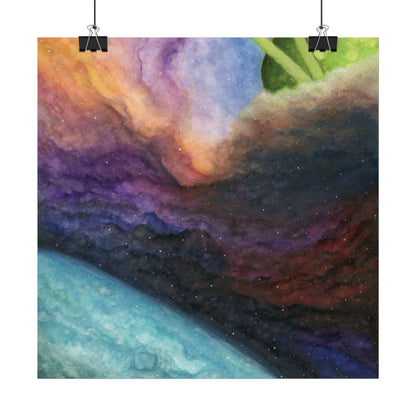 Traveling Through Uncharted Galaxies Watercolor Painting - Textured Watercolor Matte Posters