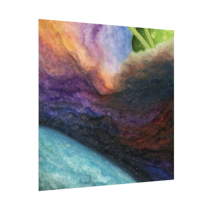 Traveling Through Uncharted Galaxies Watercolor Painting - Textured Watercolor Matte Posters